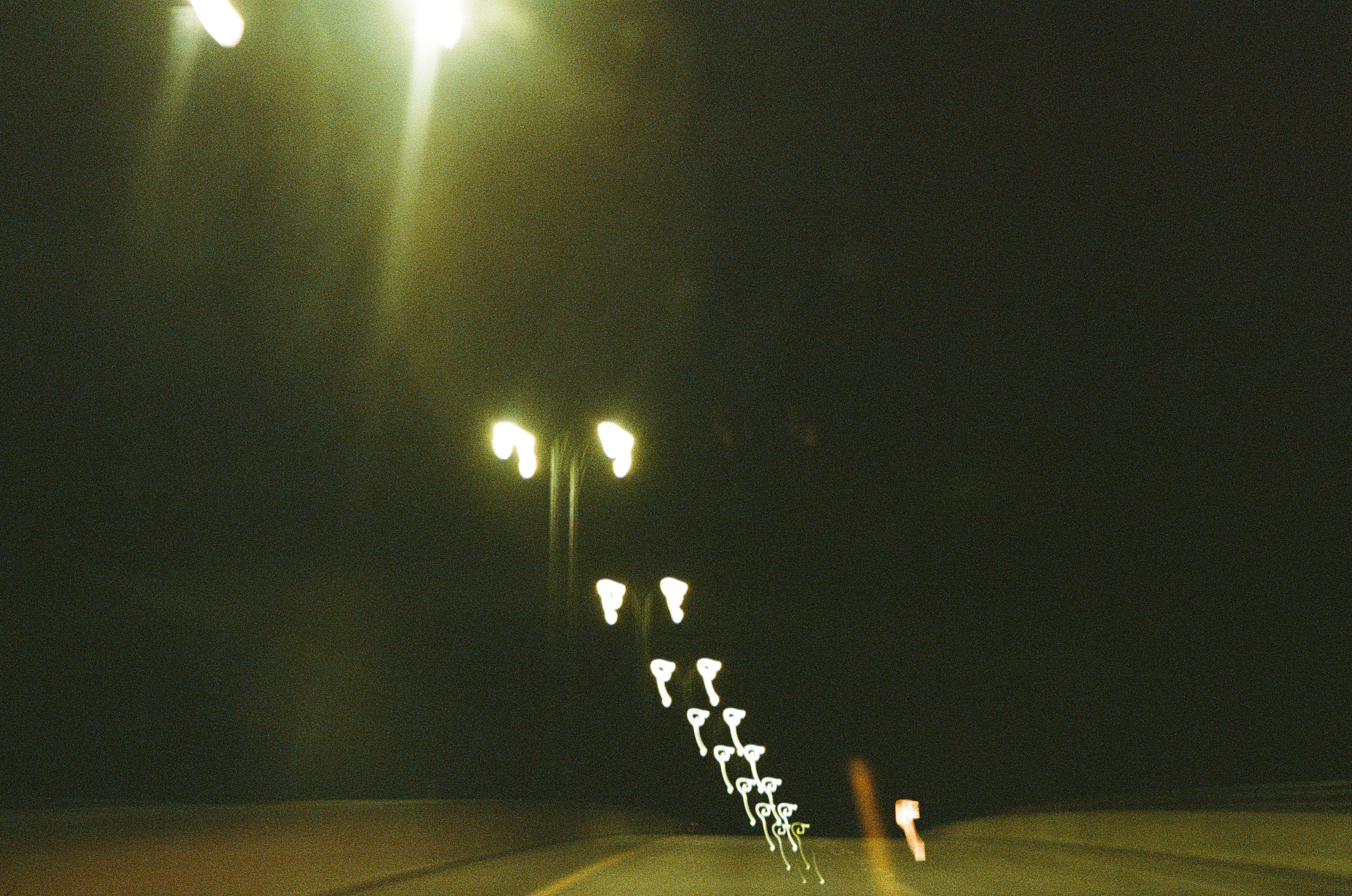 Beach town bridge at night